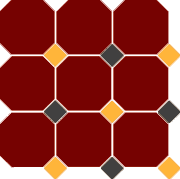 Гранит керамический 4420 OCT21+14-B Brick Red OCTAGON 20/Ochre Yellow 21 + Black 14 Dots 30x30 см